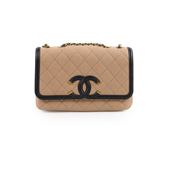 Chanel Small Filigree Beige Caviar Crossbody - Series 23