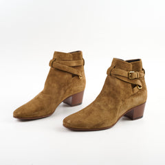 Saint Laurent Brown Suede Ankle Boots Size 39.5