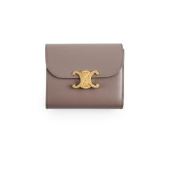 Celine Small Flap Wallet Triomphe in Shiny Calfskin Pebble