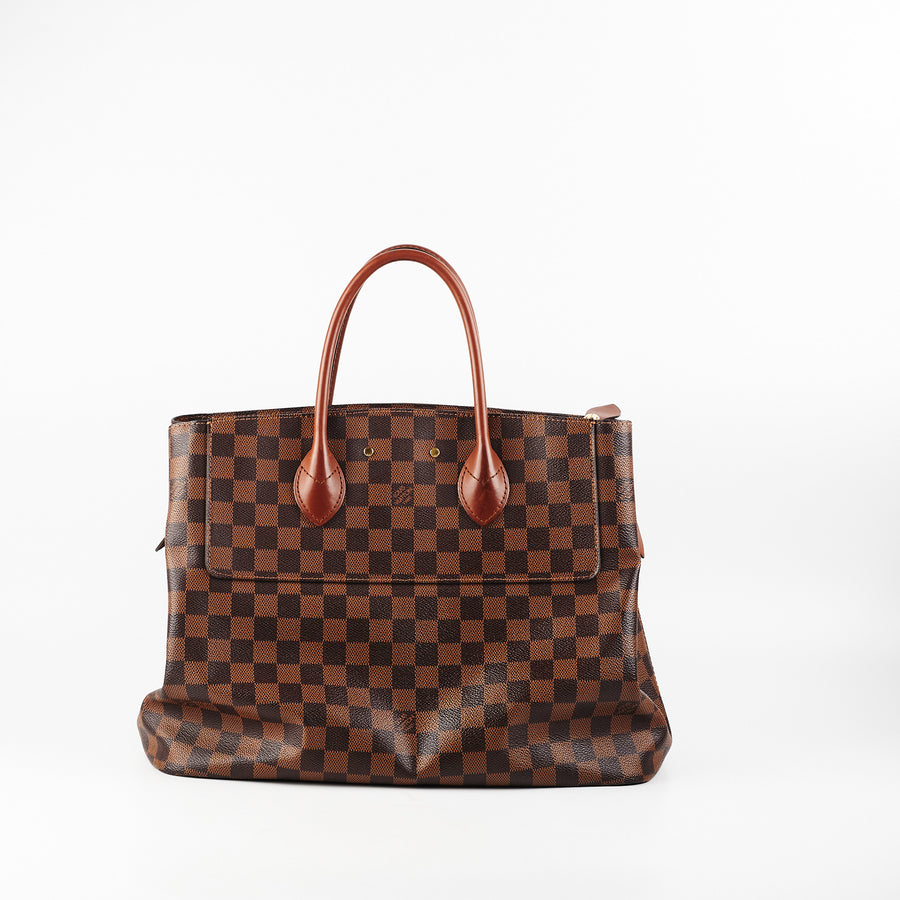 Louis Vuitton Ascot Damier Ebene Canvas Top Handle Bag on SALE