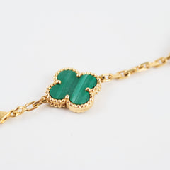 Van Cleef and Arpels 5 Motif Malachite Bracelet