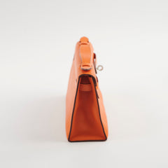 Hermes Kelly Pochette SHW Orange L Square Stamp