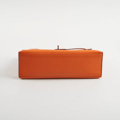 Hermes Kelly Pochette SHW Orange L Square Stamp