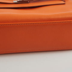 Hermes Kelly Pochette SHW Orange L Square Stamp