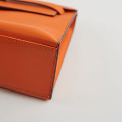 Hermes Kelly Pochette SHW Orange L Square Stamp