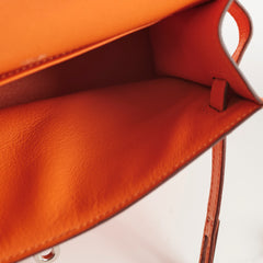 Hermes Kelly Pochette SHW Orange L Square Stamp