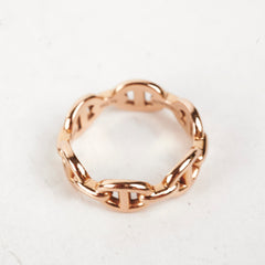 Hermes Chain D'ancre Echainee Ring 18k Rose Gold Size 48