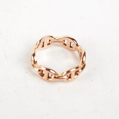 Hermes Chain D'ancre Echainee Ring 18k Rose Gold Size 48