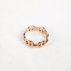 Hermes Chain D'ancre Echainee Ring 18k Rose Gold Size 48