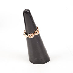 Hermes Chain D'ancre Echainee Ring 18k Rose Gold Size 48