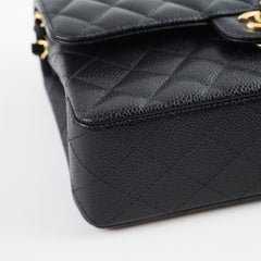 Chanel Small Caviar Double Classic Flap Black Microchipped