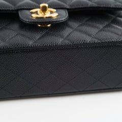 Chanel Small Caviar Double Classic Flap Black Microchipped