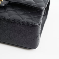 Chanel Small Caviar Double Classic Flap Black Microchipped