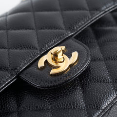 Chanel Small Caviar Double Classic Flap Black Microchipped