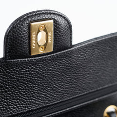 Chanel Small Caviar Double Classic Flap Black Microchipped