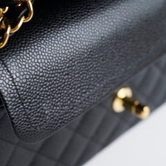 Chanel Small Caviar Double Classic Flap Black Microchipped