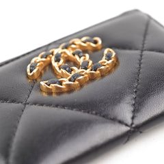 Chanel 19 Lambskin Cardholder Black