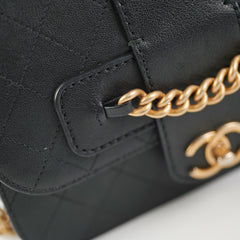 Chanel Front Chain Flap Bag Black