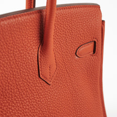 Hermes Birkin 25 Battue/Rouge Y Stamp