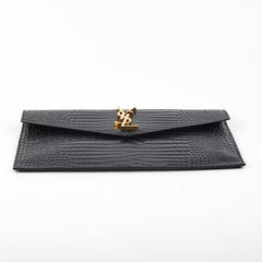 Saint Laurent Croc Embossed Clutch