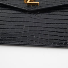 Saint Laurent Croc Embossed Clutch