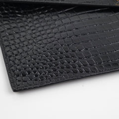 Saint Laurent Croc Embossed Clutch