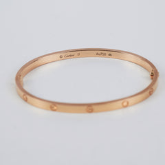 Cartier Love Small Size 17 Rose Gold Bracelet