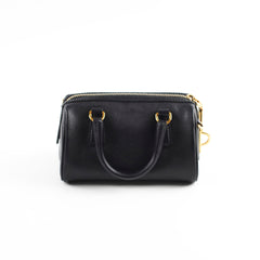 Prada Saffiano Top Handle Mini Crossbody Bag Black