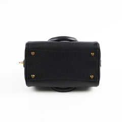 Prada Saffiano Top Handle Mini Crossbody Bag Black