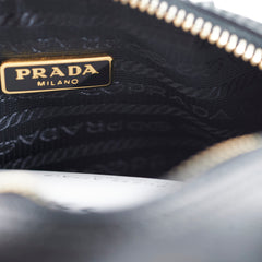 Prada Saffiano Top Handle Mini Crossbody Bag Black