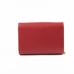 Gucci Marmont Leather Wallet on Chain WOC Red