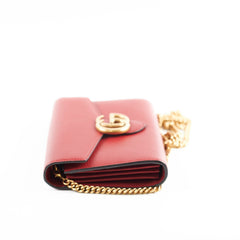 Gucci Marmont Leather Wallet on Chain WOC Red