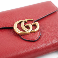 Gucci Marmont Leather Wallet on Chain WOC Red