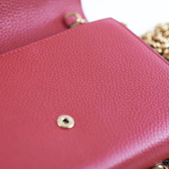 Gucci Marmont Leather Wallet on Chain WOC Red