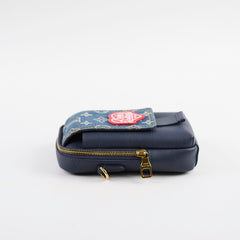 Louis Vuitton x Nigo Denim/Leather Phone Pouch Navy