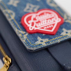 Louis Vuitton x Nigo Denim/Leather Phone Pouch Navy