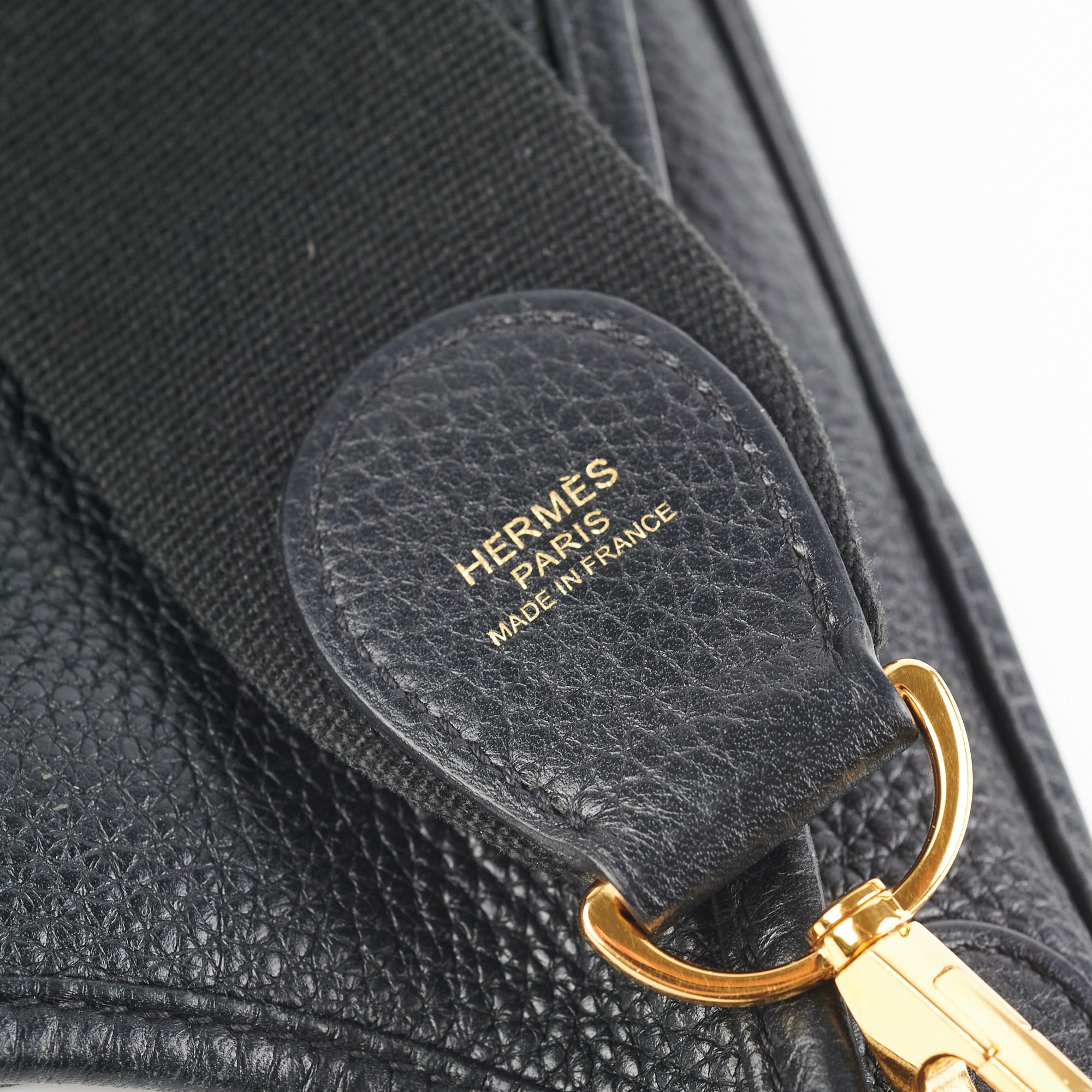 Hermes Evelyne 29 Black Clemence Leather With Strap at 1stDibs