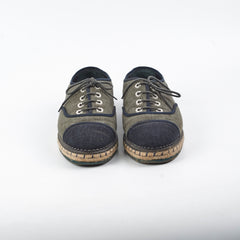 Chanel Espadrilles Lace Up Shoes Dark Green Size 41