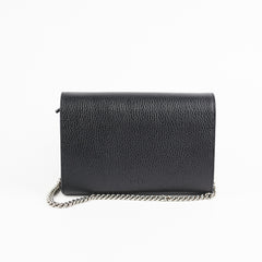 Gucci Dionysus Leather Mini Chain Bag Black