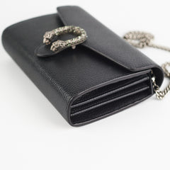 Gucci Dionysus Leather Mini Chain Bag Black