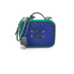 Chanel Filgree Medium Vanity Green/Blue