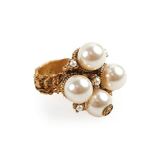 Gucci Gold Pearl Ring Size 56 Costume Jewellery