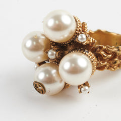 Gucci Gold Pearl Ring Size 56 Costume Jewellery