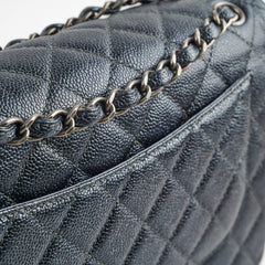 Chanel Classic Jumbo Flap Dark Blue Iridescent Caviar- Series 20