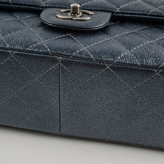 Chanel Classic Jumbo Flap Dark Blue Iridescent Caviar- Series 20