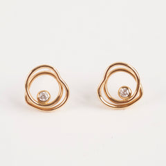 Hermes Boutons D'Oreilles Vertige Coeur TPM Pink Gold