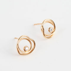 Hermes Boutons D'Oreilles Vertige Coeur TPM Pink Gold