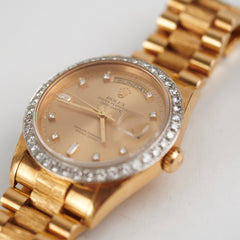 Rolex 36mm President 18k Yellow Gold with Aftermarket Diamonds Watch