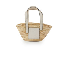 Loewe Small Woven Raffia Tote Cream