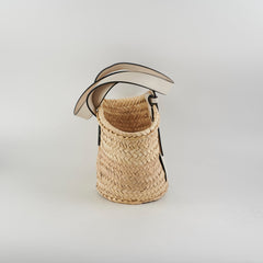 Loewe Small Woven Raffia Tote Cream